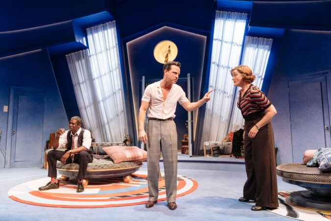 Present Laughter_Old Vic_London_Production photos_2019_Abdul Salis, Andrew Scott, and Sophie Thompson_HR